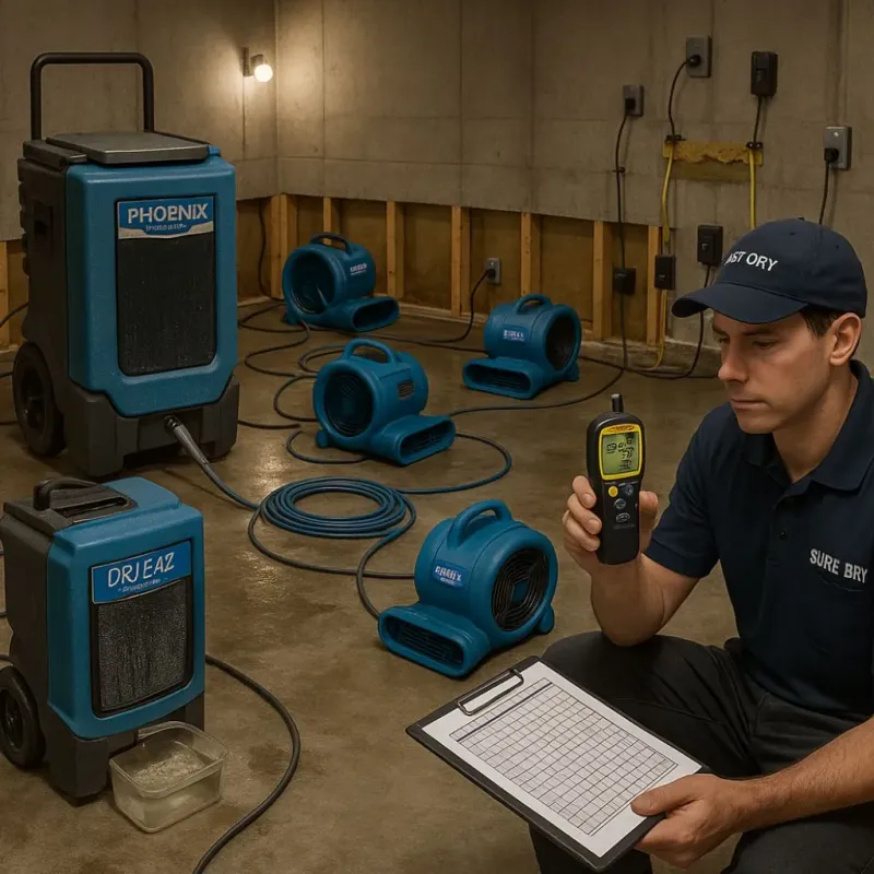 Structural Drying and Dehumidification process in Rutherford County, NC